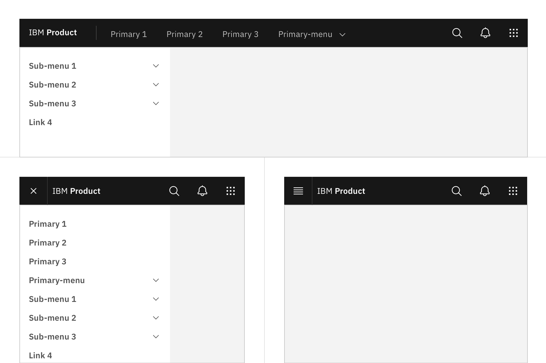 UI shell header Carbon Design System