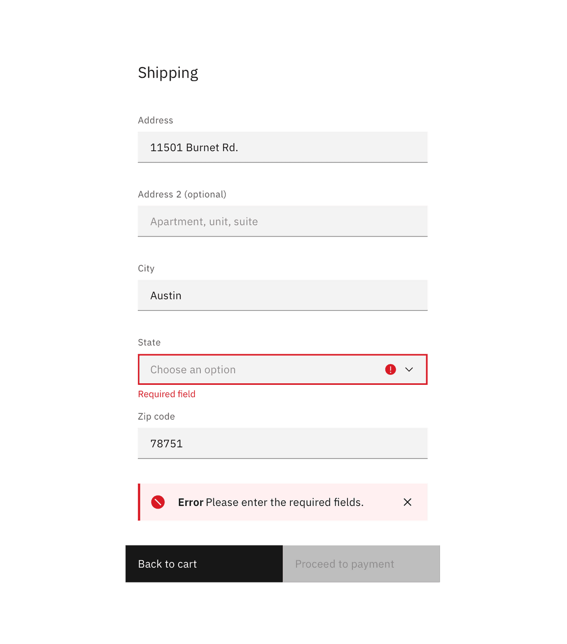 Form example with inline notification