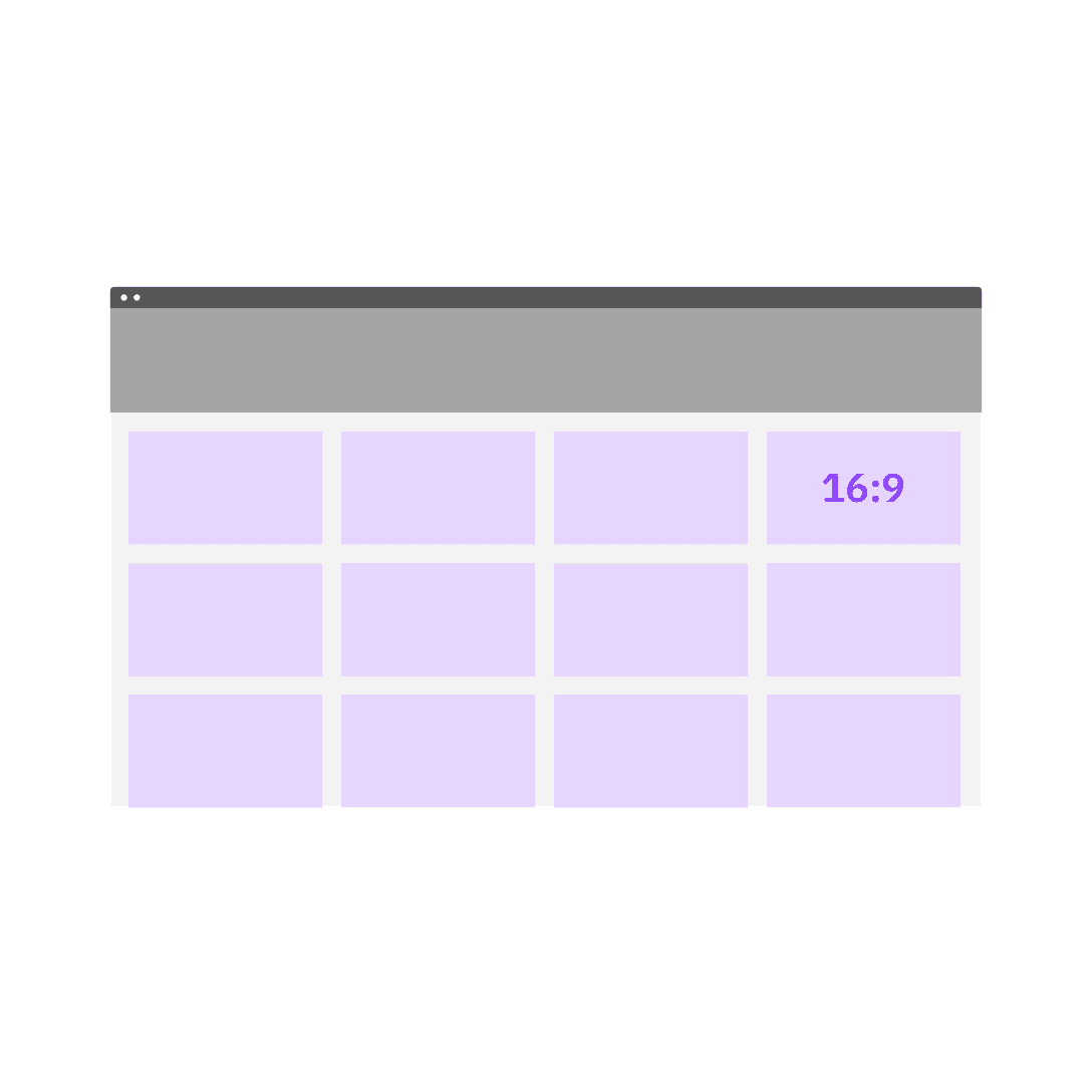 Do use a designated aspect ratio for a grid of same-size fixed ratio tiles.