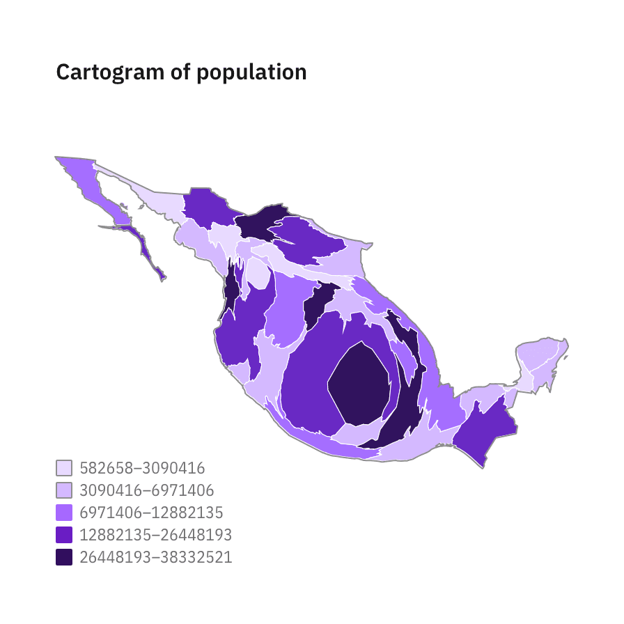 Cartogram of population