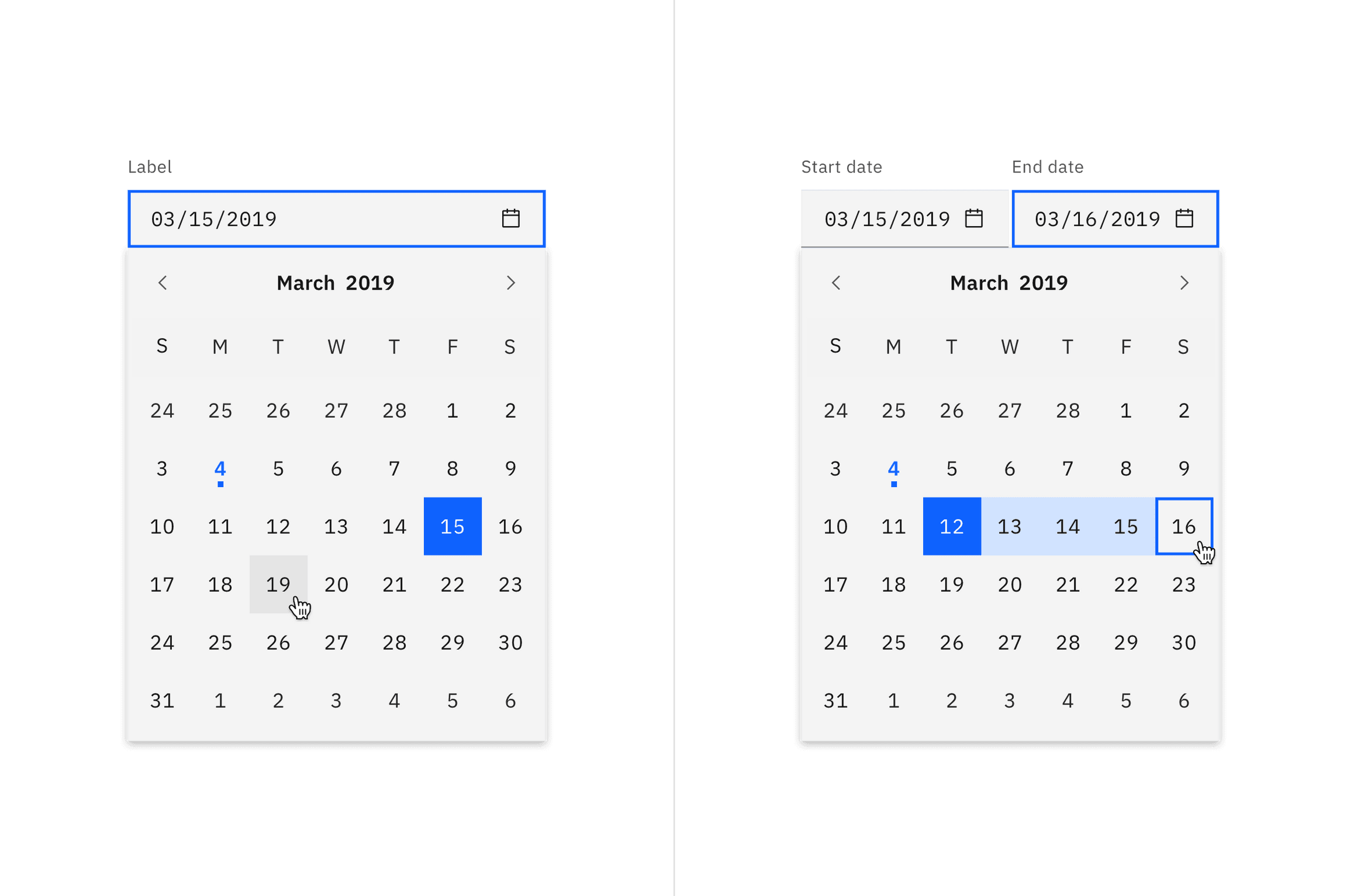 Date picker – Carbon Design System