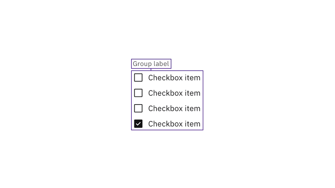 checkbox items with group label