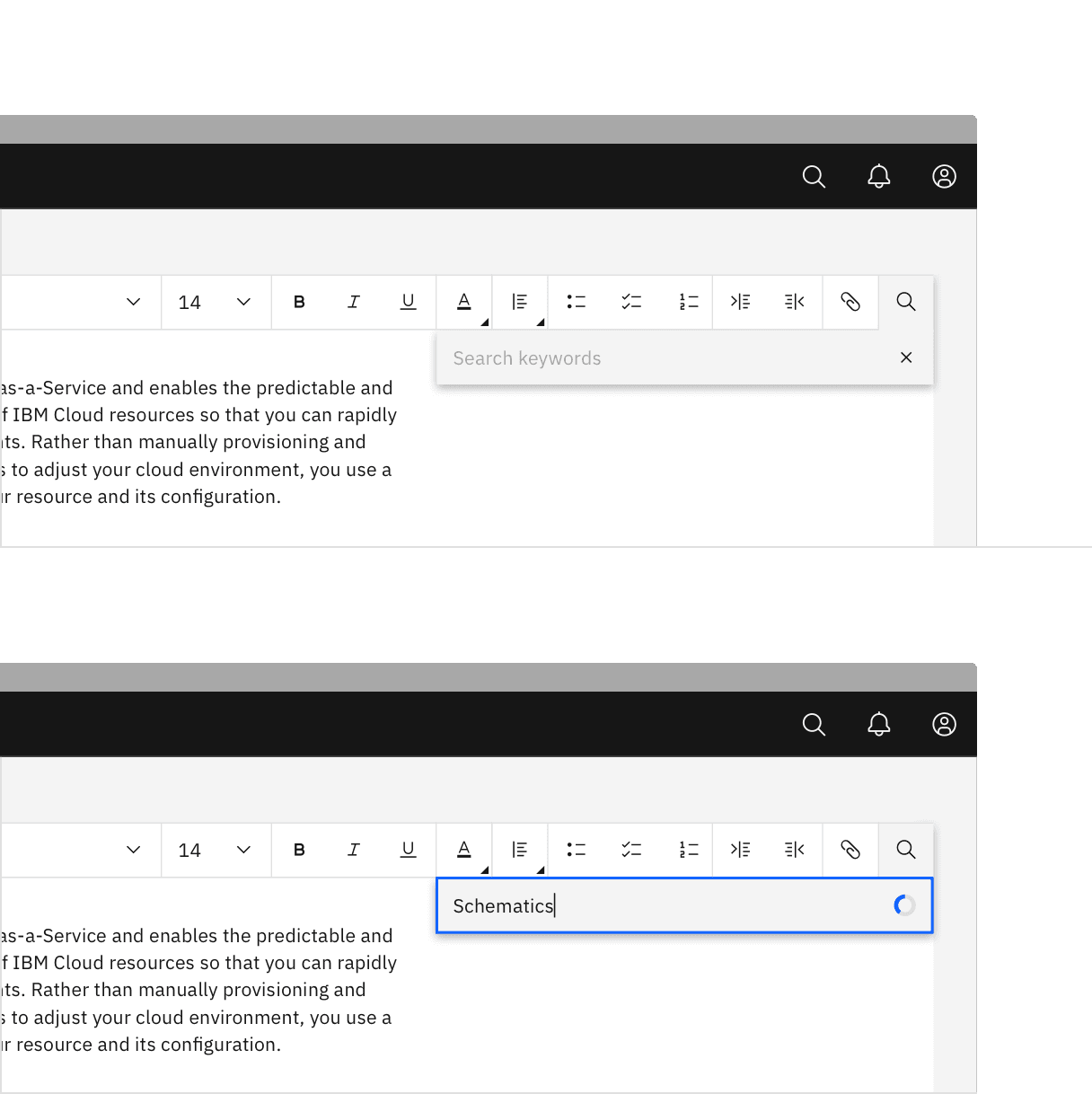 Text toolbars Carbon Design System