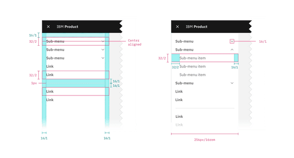 UI shell left panel – Carbon Design System