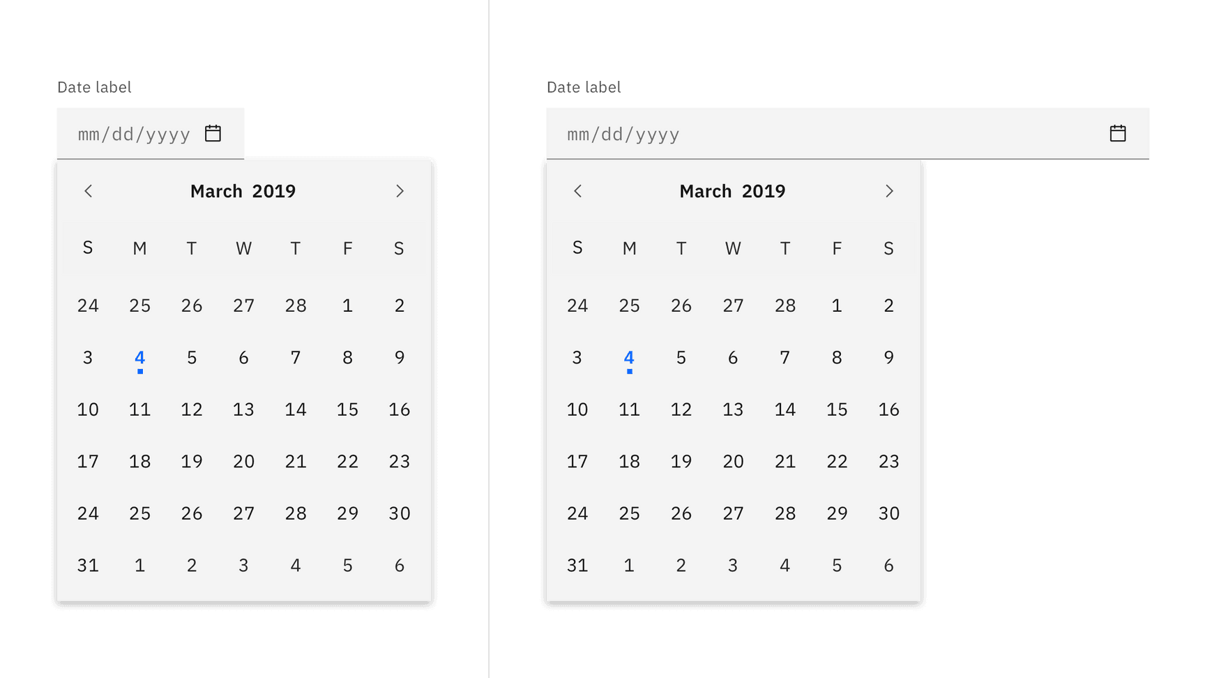 Date picker – Carbon Design System