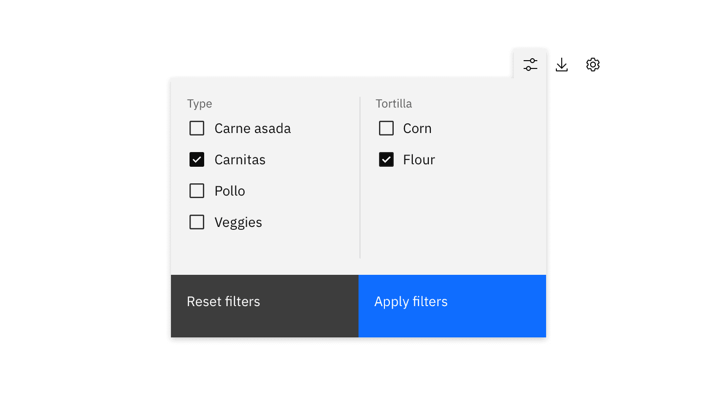Filtering – Carbon Design System