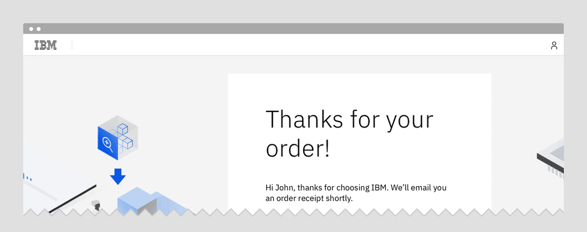 Order confirmation page