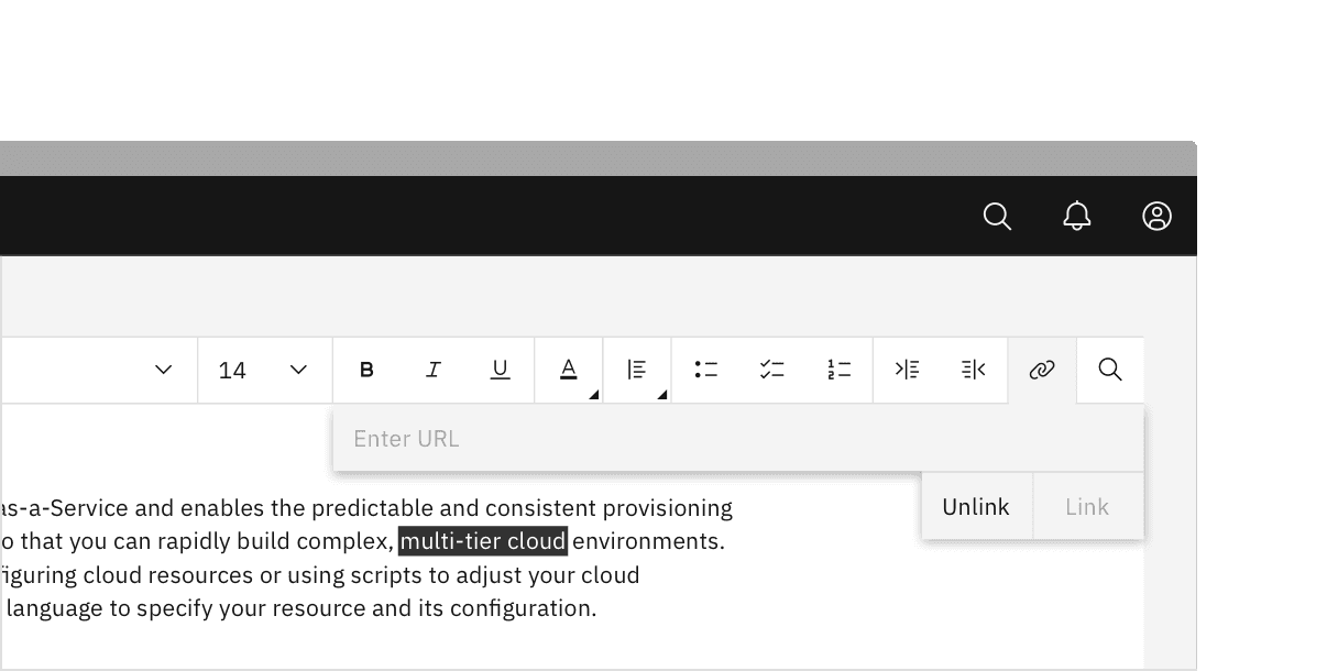 Text toolbars – Carbon Design System