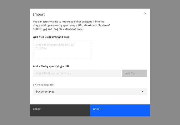 Import – Carbon Design System