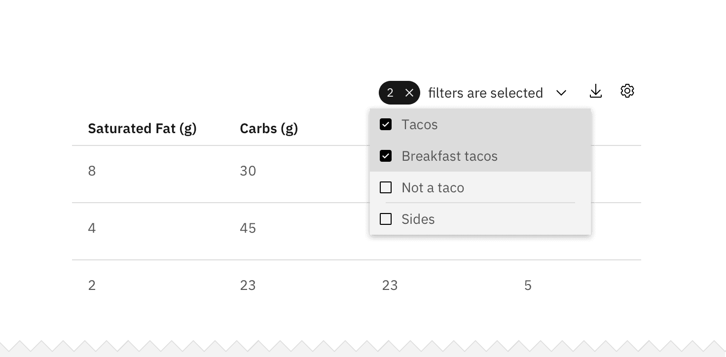 Filtering – Carbon Design System
