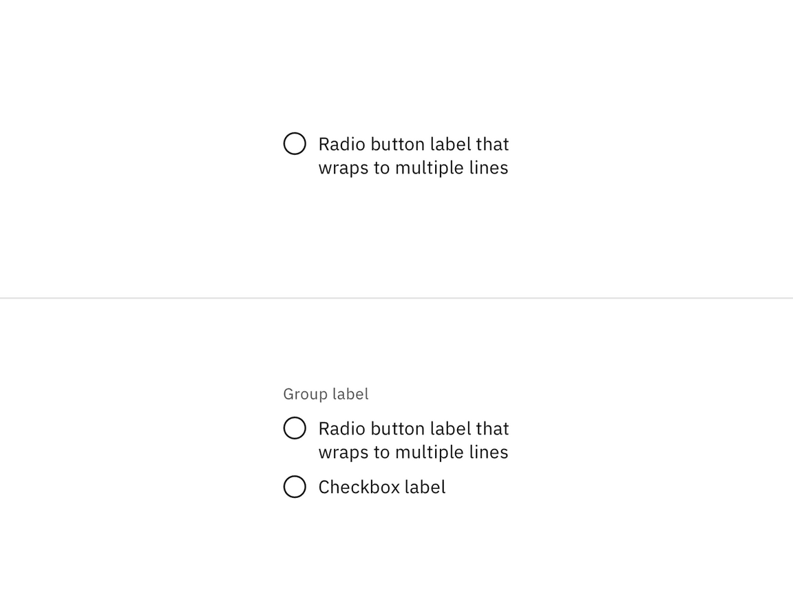 Spacing between a radio button and other components in a form