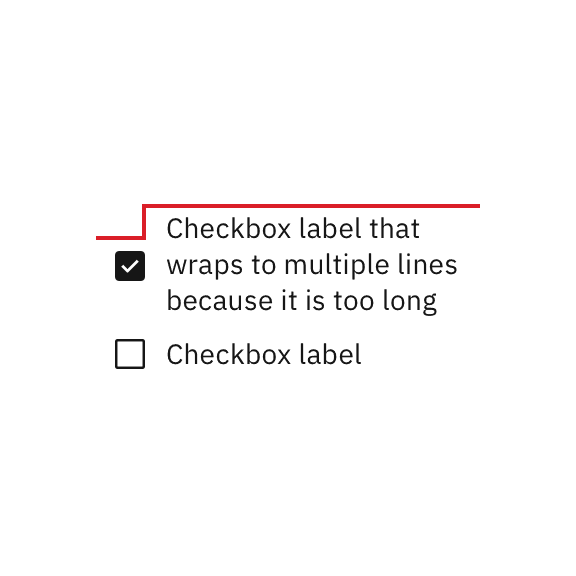 Do not vertically center wrapped text with the checkbox.