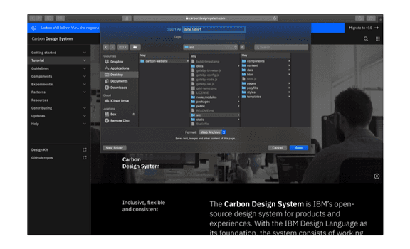 Export – Carbon Design System