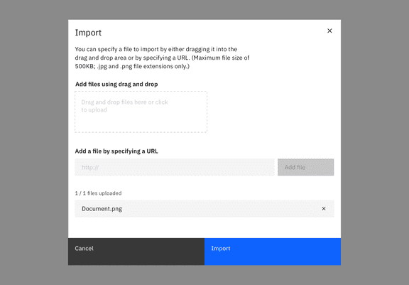Import – Carbon Design System